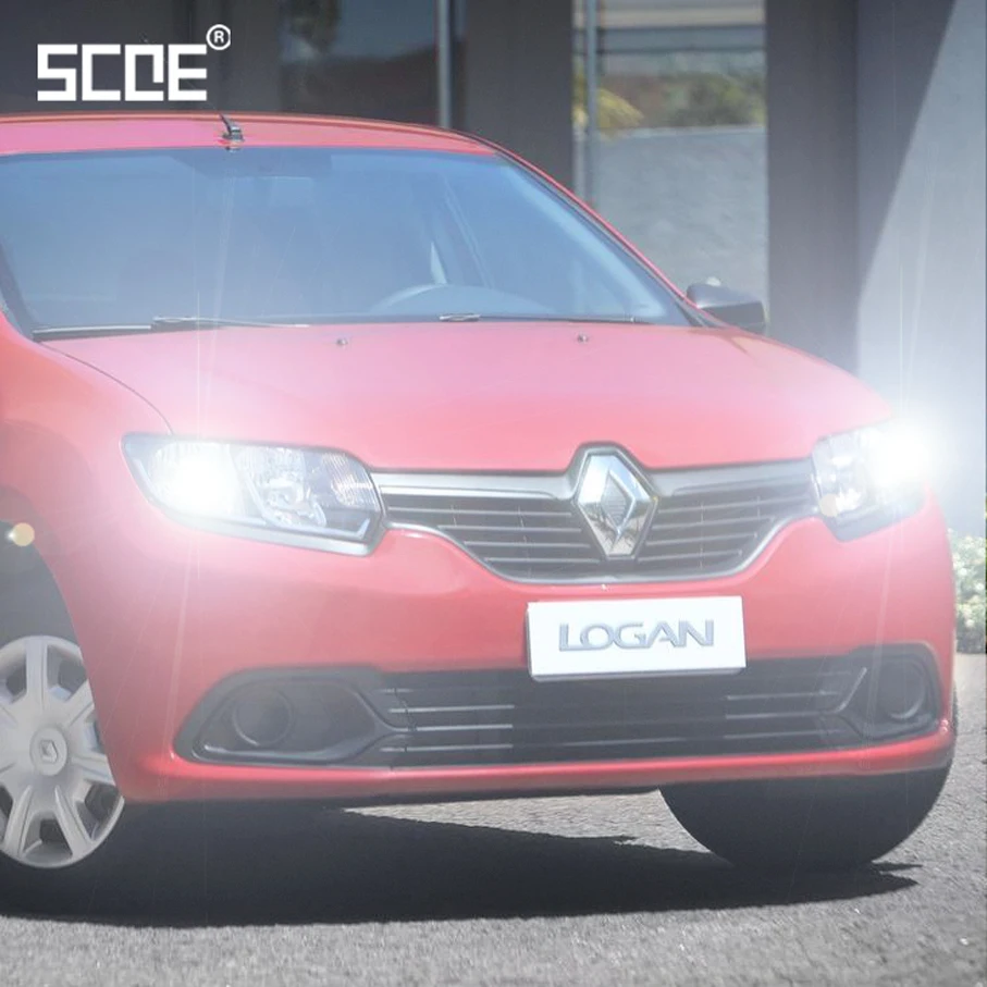 SCOE для Renault Logan Express Logan I светодиодный, фиолетовый, зеленый, 2 шт., Передний Габаритный светильник, лампа для автомобиля, Стайлинг, Хэллоуин