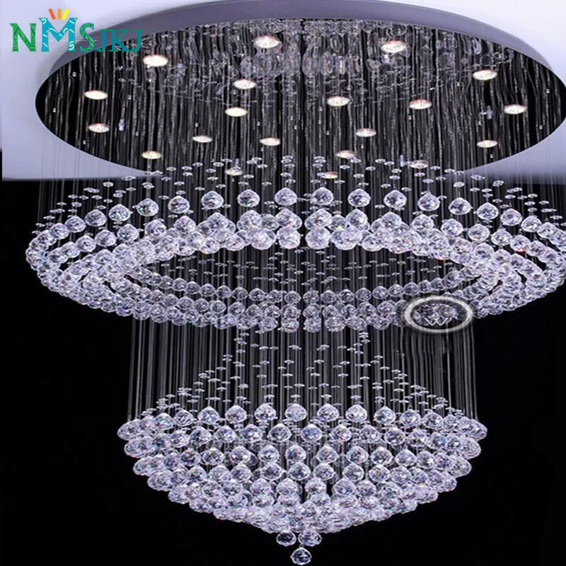 

Free shipping large hotel lighting Dia80*H130mm modern design lustre crystal chandelier for ceiling
