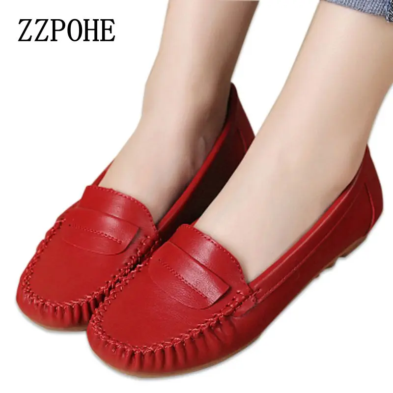 

ZZPOHE New mother fashion soft bottom anti-slip comfortable women's shoes flat work Ladies shoes Pregnant women shoes
