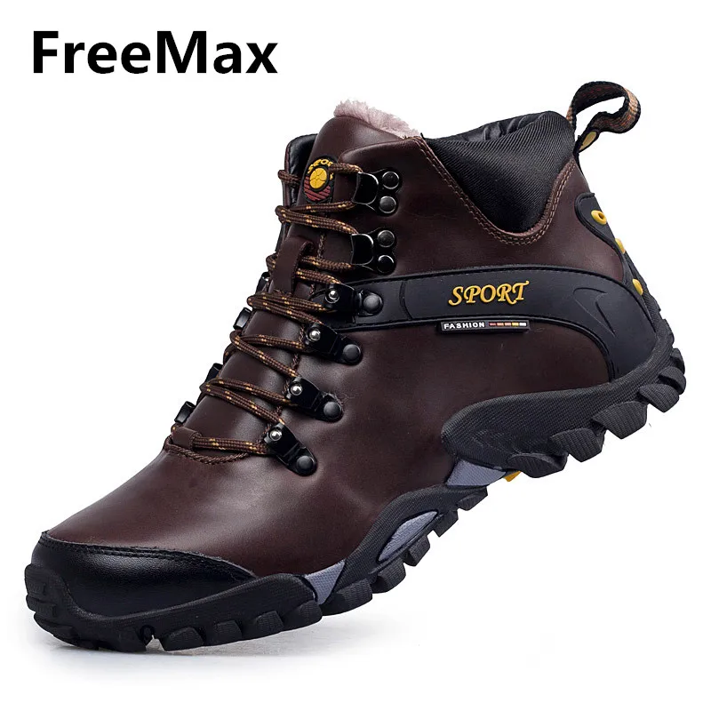 

Men Winter Genuine Leather Hiking Shoes Waterproof Wear-resistant Comfortable Hiking Boots Outdoor Trekking Sports Shoes Rax