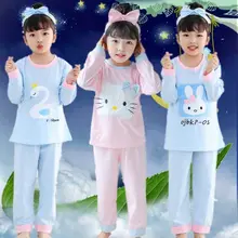 Детская одежда для сна для мальчиков весенние хлопковые комплекты для маленьких девочек Детская домашняя одежда, пижамы для мальчиков, детская одежда для сна, От 2 до 12 лет Одежда для подростков