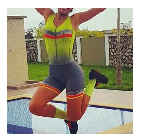 

2019 Pro Team Triathlon Suit Women's sleeveless Cycling Jersey Skinsuit Jumpsuit Maillot Cycling Ropa ciclismo set gel