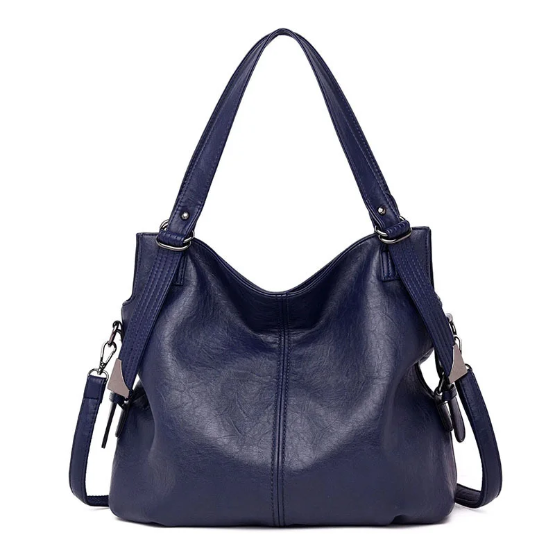 Yonder женская сумка из натуральной кожи, модная сумка на плечо, Женская Большая вместительная сумка, Прямая поставка, сумка-тоут, Хобо, женские сумки красного цвета - Цвет: Blue