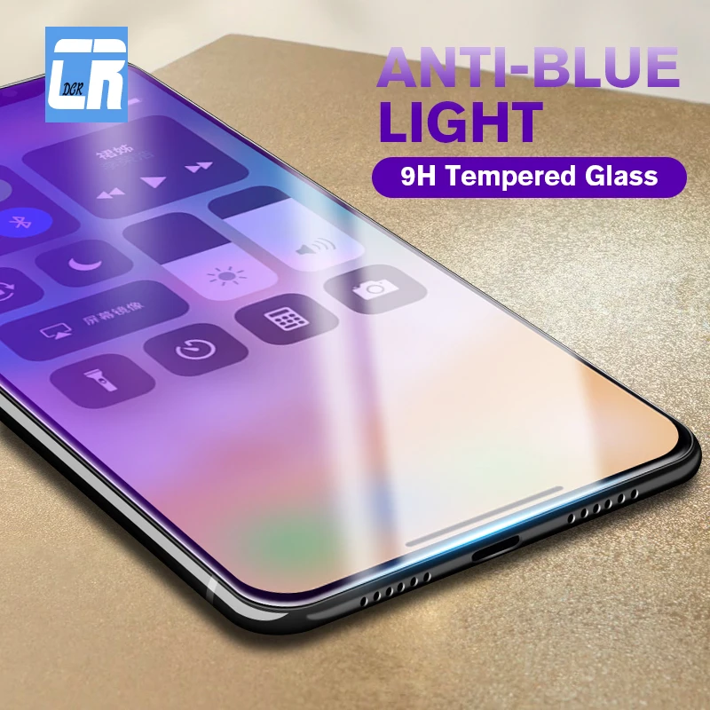 Защитное стекло на светильник синего цвета для iPhone 11 Pro X XR XS Max 9H закаленное стекло для iPhone 6 6S 7 8 Plus Защитная пленка для экрана