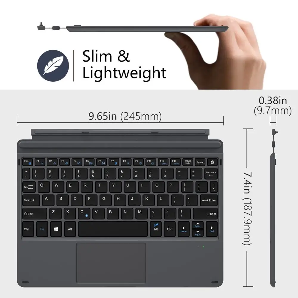 Чехол MoKo для Microsoft Surface Go легкая ультратонкая Беспроводная Bluetooth клавиатура с
