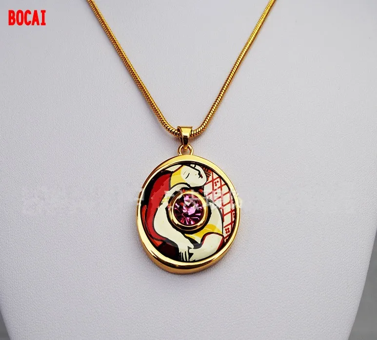 

Austrian style sautoir Cloisonne enamel colour diamond pendant Manufacturers supply a necklace can be mixed batch