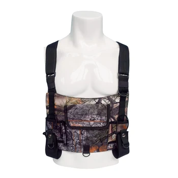

Camouflage Tactical Shoulder Bag Training Bag Radio Vest Chest Rig Harness Front Pack Pouch Holster Vest Rig Walkie Talkie