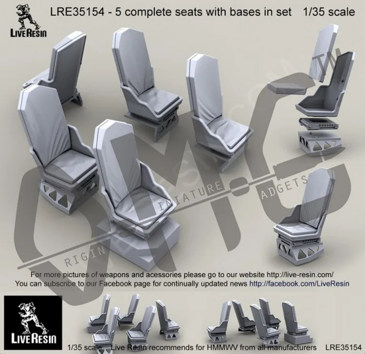 [Набор моделей весы] живая Смола LRE-35154 1/35 Баллистические принадлежности HMMWV бронированное сиденье, совместимо с HMMWV от всех