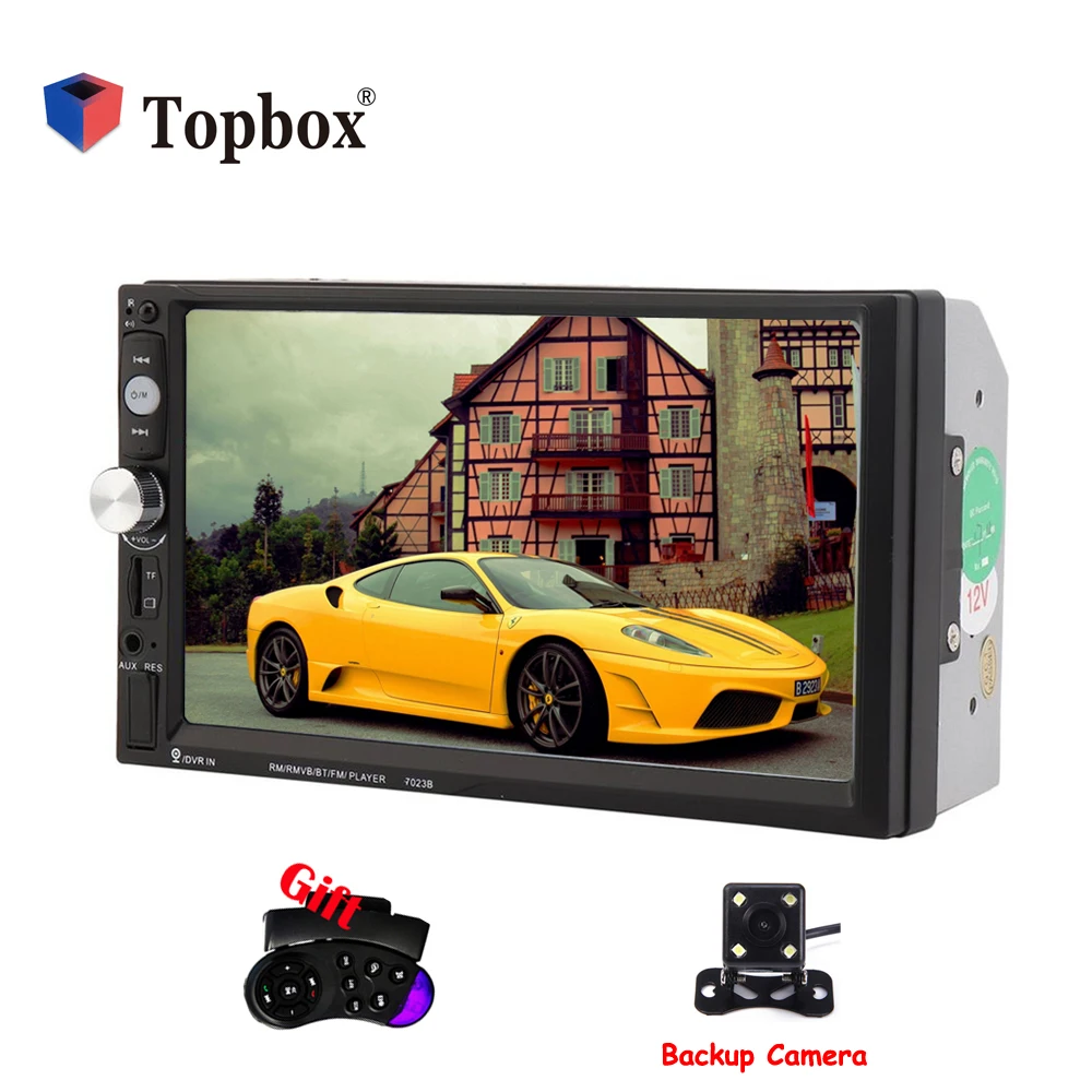 

Topbox 2 Din Car Radio HD 7" Auto Radio Bluetooth USB FM MP5 Car Stereo Support Rear Remote Control Camera Multimedia Player