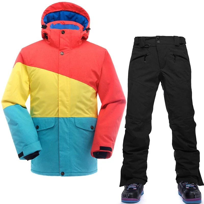 SAENSHING العلامة التجارية بدلة تزلج الرجال الجبلية التزلج دعوى للرجال للماء الحرارية على الجليد سترة + بناطيل تزلج تنفس الشتاء الثلوج