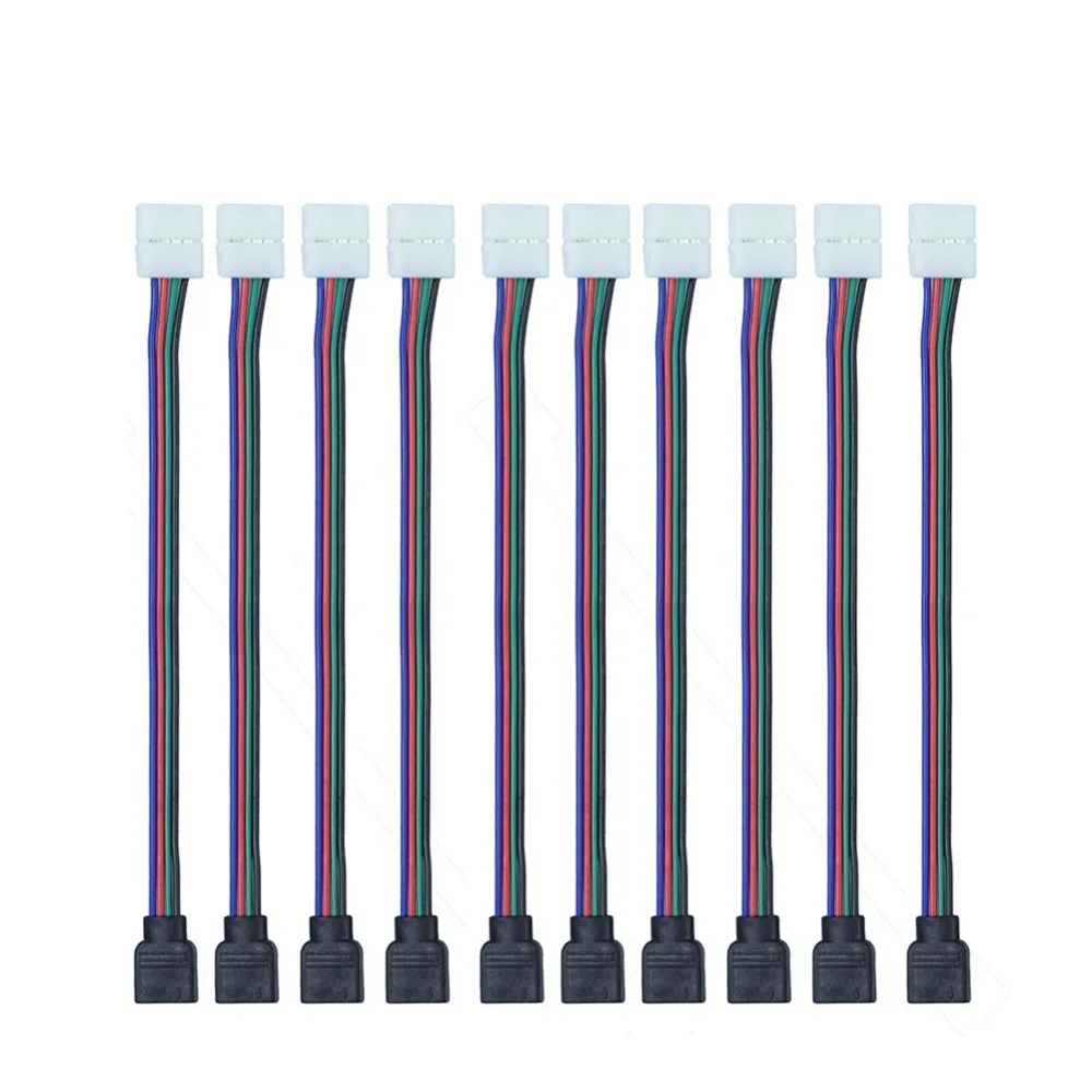 Светодиодная лента RGB световые коннекторы 10 мм 4 Pin без паяльного кабеля плата PCB