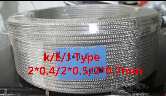 

20 м K Type Shield THERMO-COUPLE провод термопары 2*0,7 мм, компенсационный провод, внешняя оболочка из нержавеющей стали для датчика