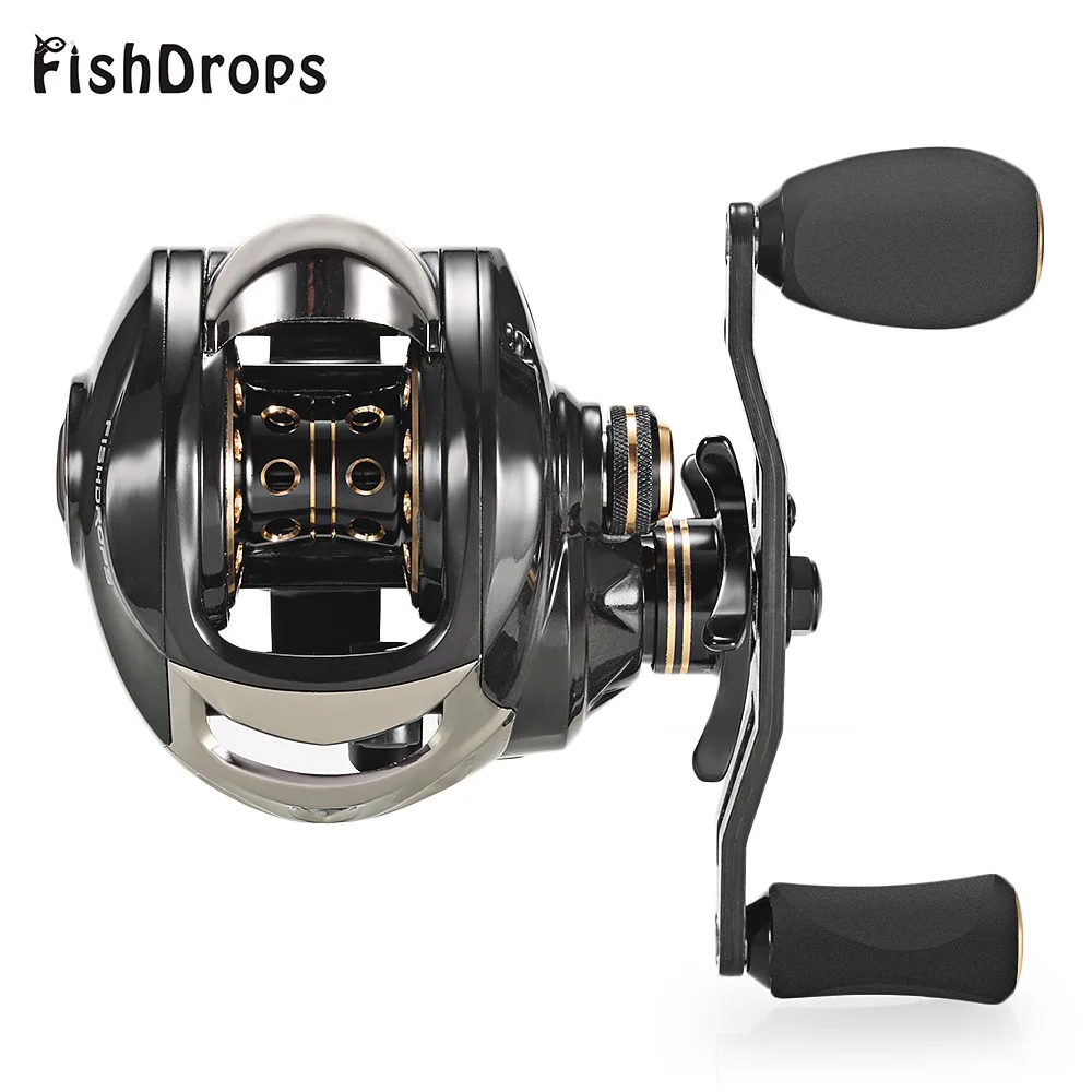 Fishdrops Рыболовная катушка 7 2: 1 Carbon Материал тела 167 г волокна Baitcasting 18 BB рыба карп
