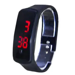 Droppshi модные спортивные светодиодный женские часы конфетная цветная силиконовая резина тачскрин цифровые часы водонепроницаемый браслет
