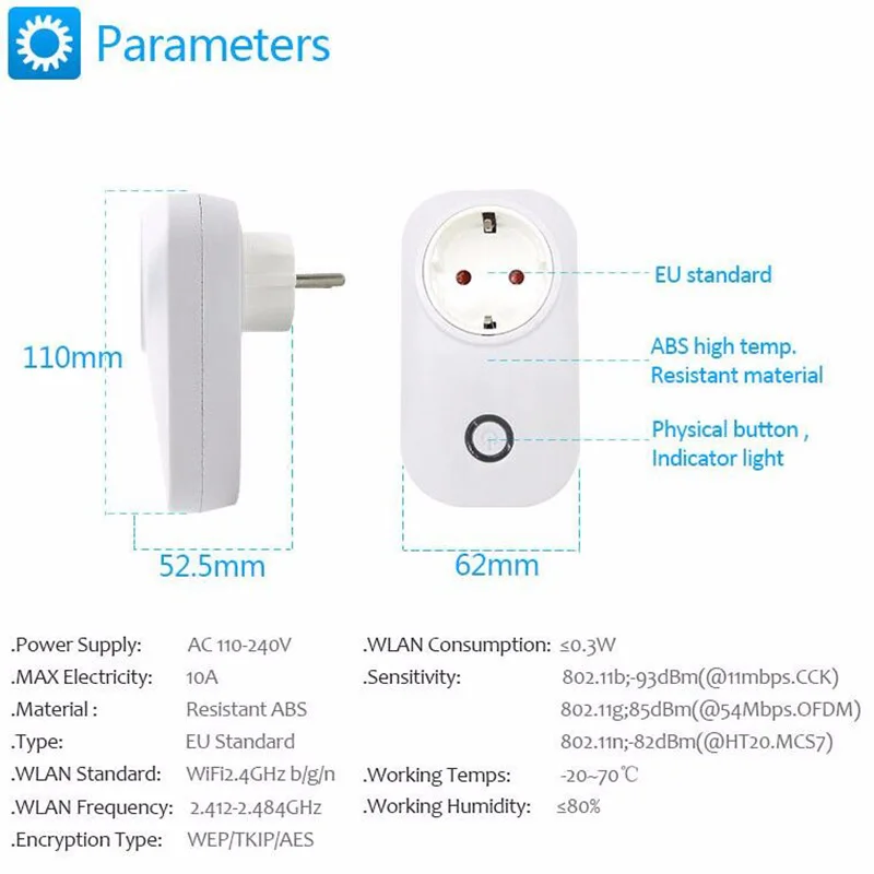 ITEAD SONOFF S20 интеллектуальная беспроводная(Wi-Fi) Мощность разъем ЕС розетка 220 V ЖК-экраном таймером и Управление Беспроводной выключатель света для Alexa Google Home