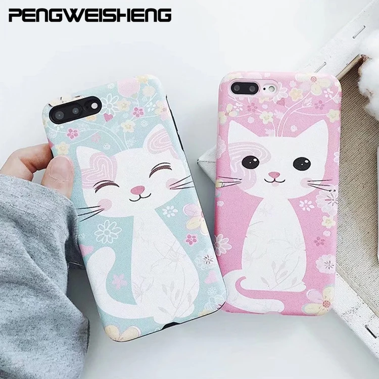 Pocket Cat  Phone case for iphone 7  For iphone 6 6s 6/7/8plus X  Cute little cat Pattern Hard Case