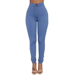 Высокая талия джинсы для женщин для повседневное стрейч женские узкие джинсы Тонкий эластичный узкие мотобрюки 2018 весн
