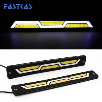 

LED DRL Daytime Running Light 100% Waterproof White Yellow Color Day Light Fog Light Turning Signal Flexible Car Running Light