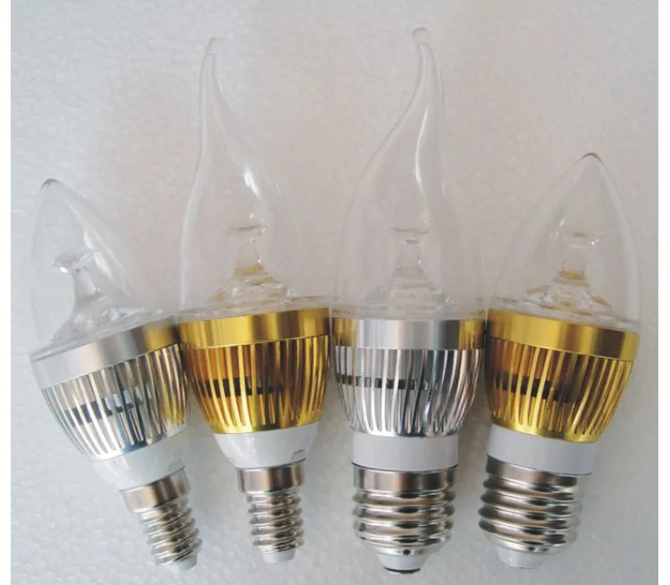 

(6 pieces/lot) led e14 220v 5w candle light 1w high power 5pcs leds clear crystal bulb warm/cool white led lamp for livingroom