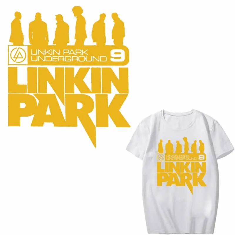 Рок-Группа Linkin Park патч с железными переводами для одежды DIY Футболка аппликация теплопередача виниловые наклейки полоски на одежде