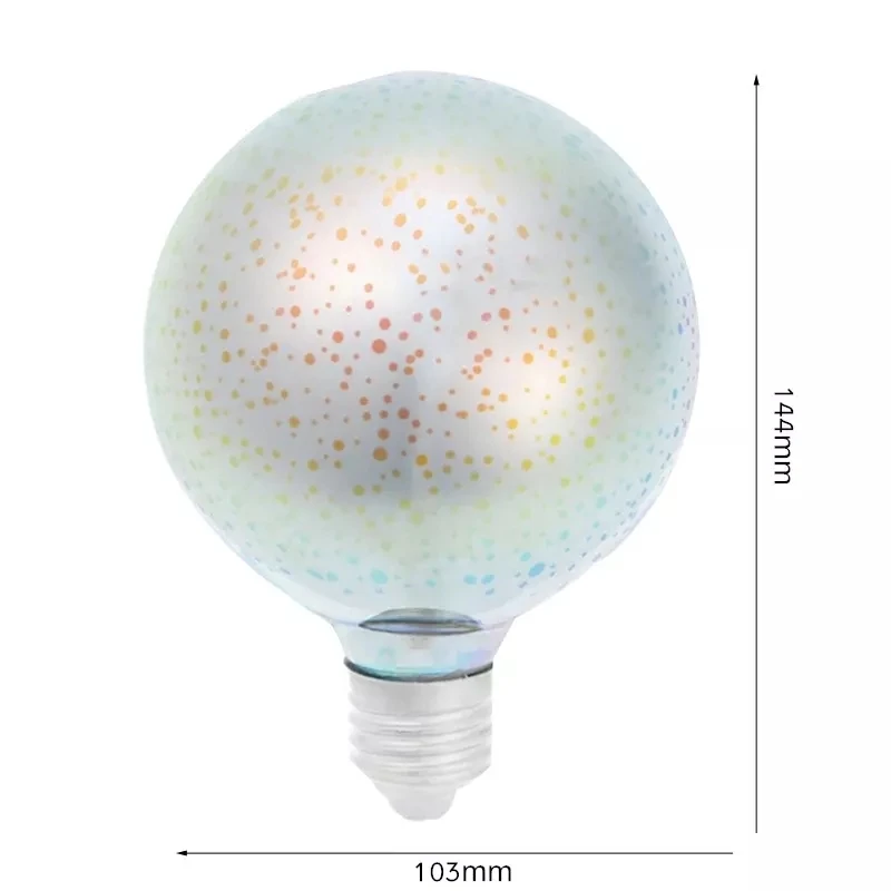 E27 3D светодиодный ретро Edison декоративная лампа накаливания светодиодный фейерверк RGB креативный декоративный светильник AC85-265V ST64 G95 G125 - Цвет: G95