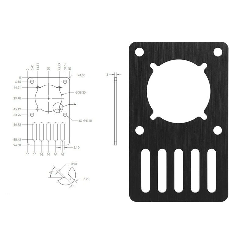 3D Printer Part Openbuilds Nema23 Motor Mounting Plate 96.5Mmx60Mmx3Mm Fixed Plate Aluminum Plate Bracket Ox Cnc V-Slot 1Pcs