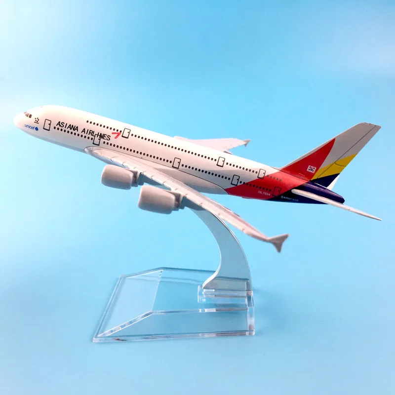 16 см A380 ASIANA AIRLINES модель самолета Моделирование сплава рождественские игрушки