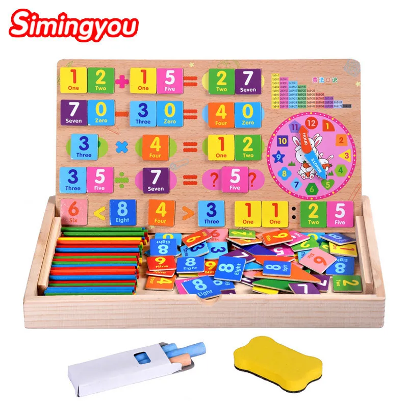 

Simingyou Multifunctional Digital Learning Box Wooden Toys Magnetic Montessori Educational Math Toy Child Gift ZB01 Dropshipping