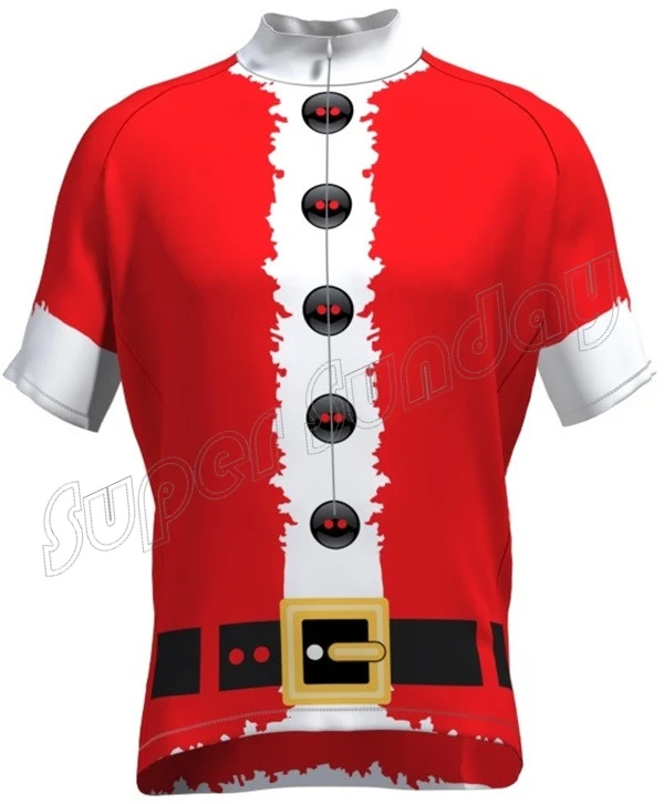 Рождество Велоспорт Джерси Санта Клаус Красная футболка с рисунком "Верховая езда" Новогодний подарок велосипедные майки спортивная одежда для велосипеда SANTA3 - Цвет: Model 1