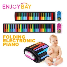 37-ключи 49-ключи, электронное пианино игрушка дети силиконовые Roll Up миди гибкое пианино Портативный музыкальные подарки на Рождество для детские, для малышей