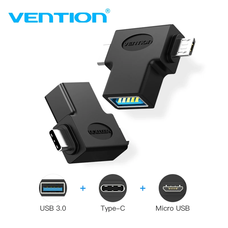 Адаптер Vention USB type C USB 3,0 OTG Кабель-адаптер 2 в 1 Micro USB OTG конвертер для Xiaomi One Plus Nexus 6P все в одном