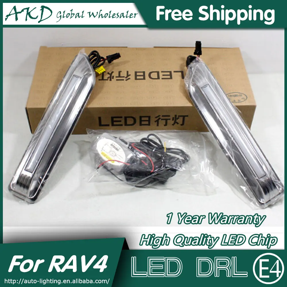 AKD автомобильный Стайлинг дневной ходовой светильник для Toyota RAV4 светодиодный DRL- Rav4 светодиодный бампер светодиодный противотуманный светильник аксессуары для парковки