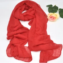 Лучшие мягкие красные хлопковые льняные женские шарфы и палантины горячая Распродажа шарфы для женщин Роскошные Большие размеры женские теплые шарфы шали