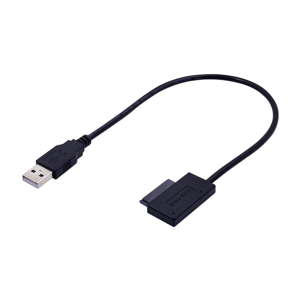 CHIPAL USB 2.0 to Mini Sata II 7+6 13Pin Adapter Converter Cable steady style for Laptop CD/DVD ROM Slimline Drive HDD CADDY