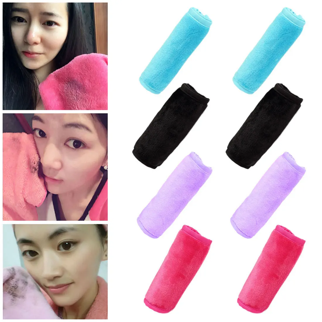 

Reusable Microfiber Facial Cleansing Towels Cloth Makeup Remover Cleansing Beauty Wash Tools