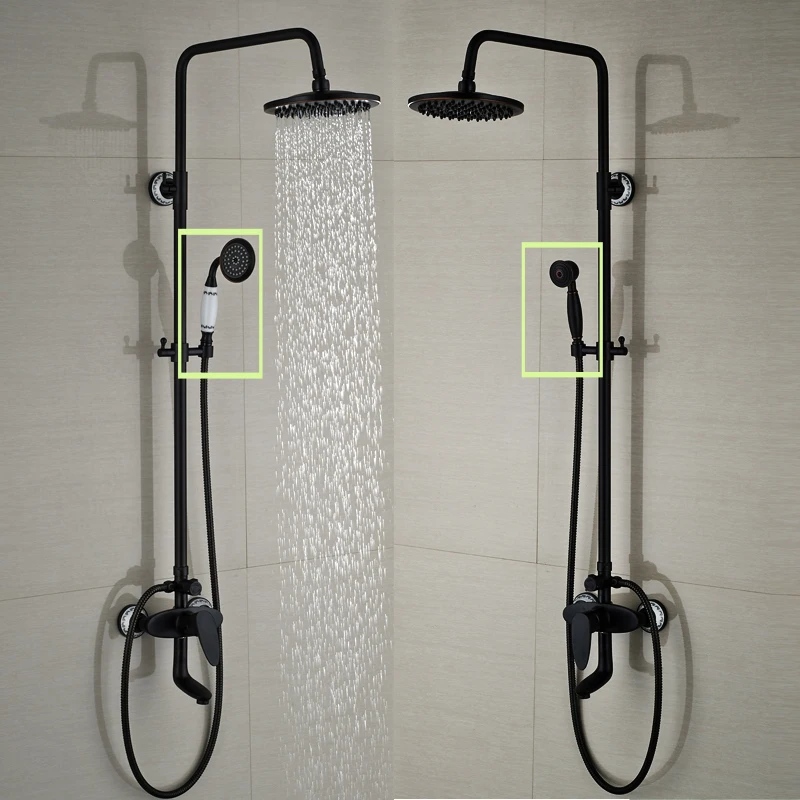 Wall Mount Brass Rainfall Bath Shower Mixer Set One Handle Adjust