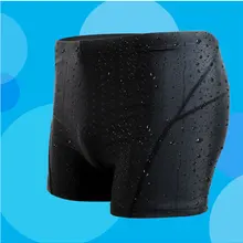 Мужская брендовая черная одежда для плавания Sharkskin, Шорты для плавания, профессиональный нейлоновый спандекс большого размера плюс, купальный костюм, плавки, шорты-боксеры