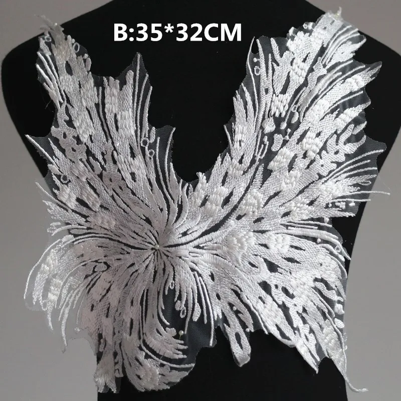 New fashion L Wings embroidery lace cloth paste Wedding Dress Adornment DIY clothing accessories RS1993