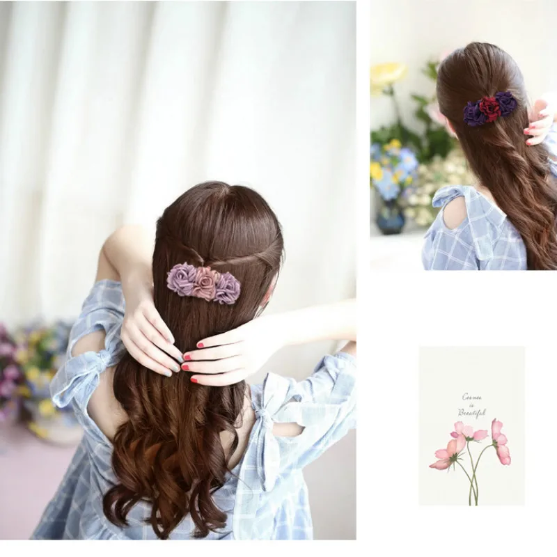 Аксессуары для волос, Корейская тиара, женские заколки цветы, топ, весна, крест, заколка на голову, ювелирные изделия для женщин, свадебные головные уборы