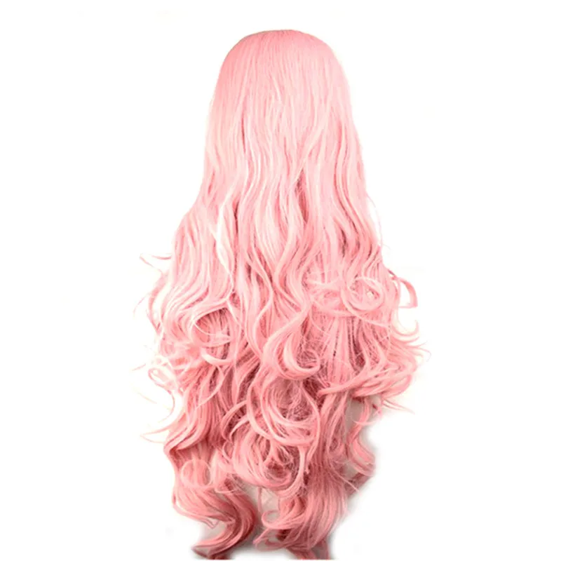 WoodFestival розовый желтый фиолетовый синтетические парики для женщин термостойкие Высокая температура волокна Косплей Длинные Волнистые 100 см парик