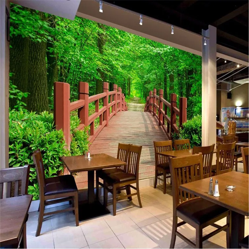 modern-painting-for-living-room-background-photography-HD-Forest-trees-wooden-Nature-art-hotel-badroom-wall (1)