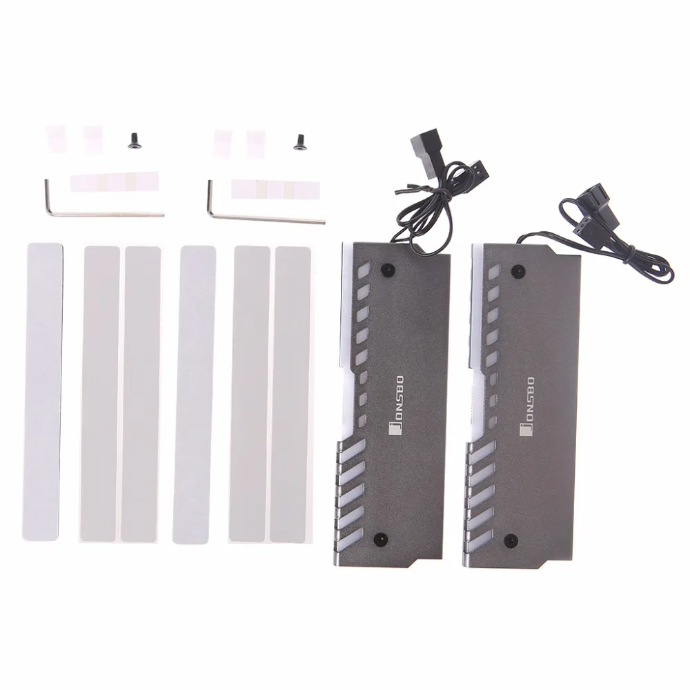 

2pcs Memory Heat Sink RAM Cooling Vest Automatic Color Light Radiator Aluminum
