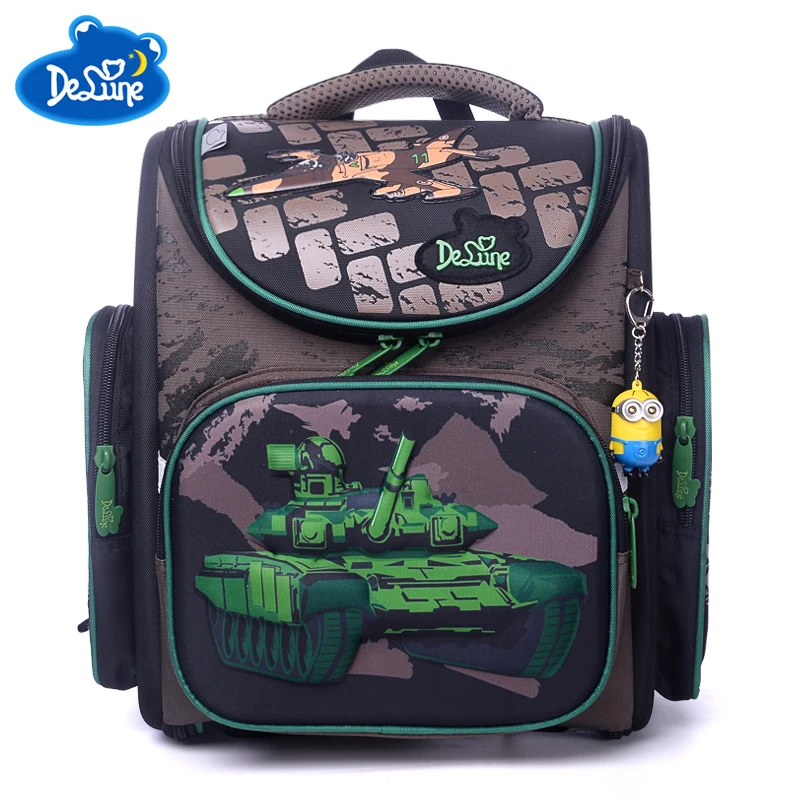 

2018 New Children School Bags For Boys Orthopedic Waterproof Backpacks Child Boy Tank Book bag Satchel Knapsack Mochila escolar