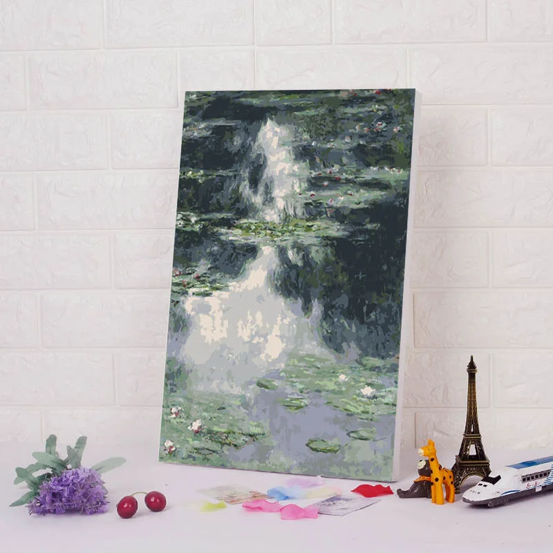 

diy oil painting Monet Water Lilies coloring by numbers wall art digital paint by numbers modular painting