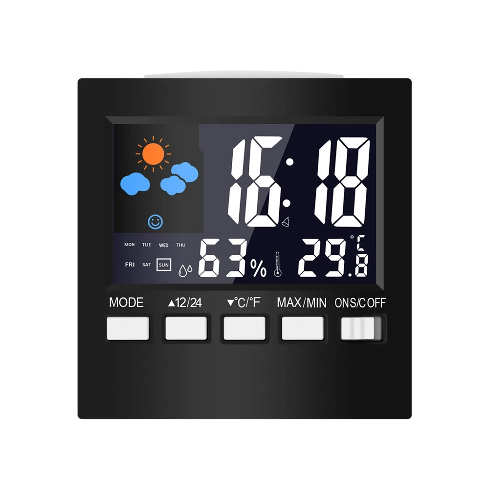 

DC-001 Smart Home Digital Temperature Humidity Alarm Clocks LCD Weather Station Display Calendar Timer Smart Home Electronics