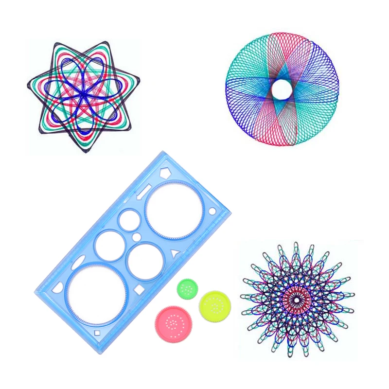Мультифункциональная головоломка для рисования, Геометрическая линейка спирографа, инструменты для рисования для студентов, игрушки для рисования, инструмент для обучения детей