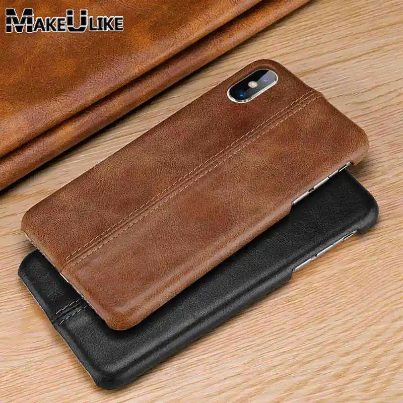 

Fitted Case For Iphone X Case Cover Genuine Leather Hoesje MAKEULIKE Matte Coque For Iphone X Case Fundas