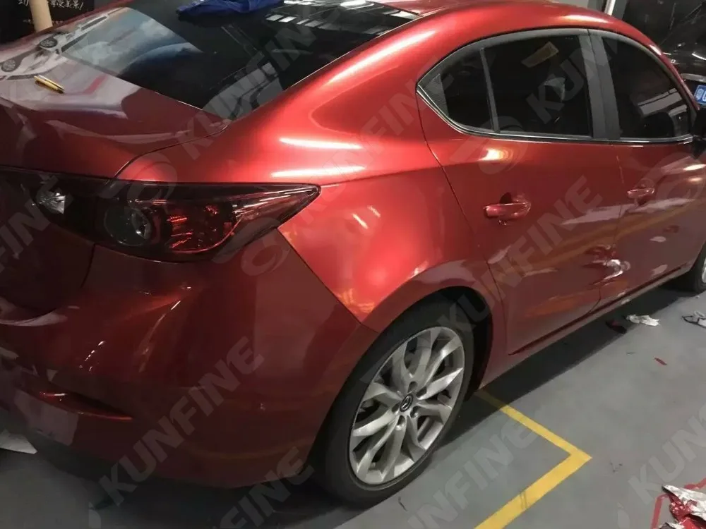 Aurora Red Car Vinyl film 3