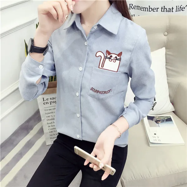 Artistic blouse with fun cat design Cat lover gift Cat shirt. Long sleeves blouse Autumn t shirt H\u0430\u043dd painted blouse with cats in love