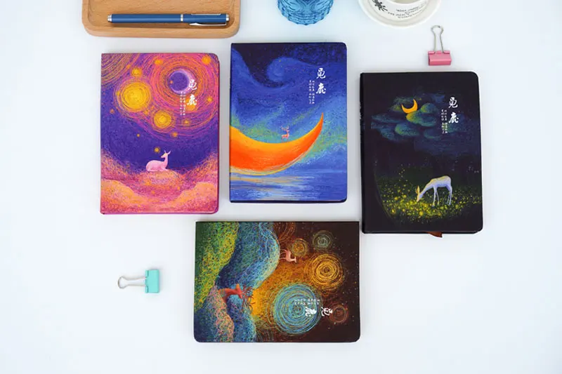 Korean-Diary-Hard-Copybook-Notebook-86Sheets-Look-For-Deer-Creative-Notepad-Hardcover-Notebook-School-Supplies09